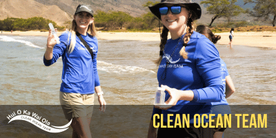 Hui O Ka Wai Ola - the Clean Ocean Team - samples marine water quality along Maui's coastline.
